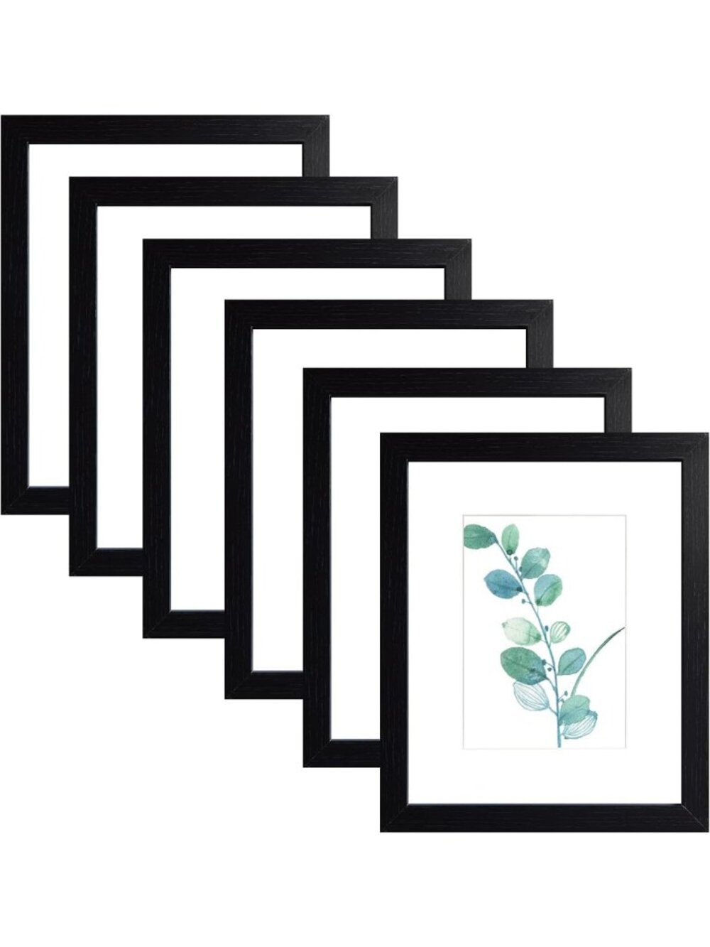 8x10 Black Picture Frames Set of 6 - Wood Wall Mount & Tabletop Display, Home